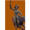 Image 2 : Popular C.M. Thomas Down Hill Cowboy with Gun Bronze Sculpture Statue Figurine Art