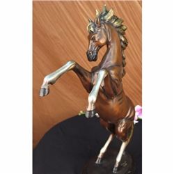 SIGNED MUSCULAR TONED HORSE BRONZE ANIMAL SCULPTURE STATUE FIGURINE ART