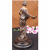 Image 5 : DEPICTING WOMAN OF FASHION  GRACE BRONZE SCULPTURE ART NOUVEAU DECO