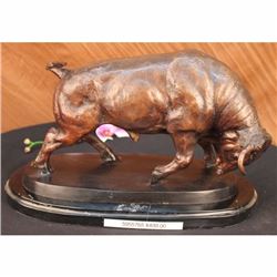 STOCK MARKET BULL BRONZE SCULPTURE SIGNED BY MOIGNIEZ