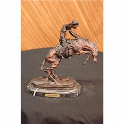 Frederic Remington Cowboy on Horse Rodeo Old West Western Art Bronze Sculpture