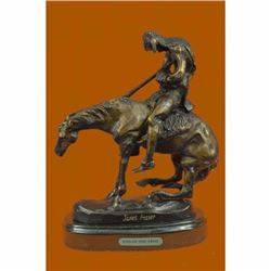 Bronze Sculpture Indian Man with Spear on Horse by Fraser Art Deco Western Gift