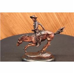 FREDERIC REMINGTON Bronze Arizona Cowboy Horse Sculpture Signature Cast in Base