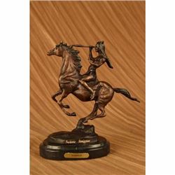 Frederic Remington Indian Warrior Chief on Horse Bronze Sculpture Western Statue