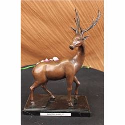 15 Bronze Marble Statue Elk Stag Buck Deer Lodge Decor Art Deco Sculpture