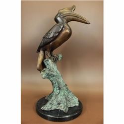 Egret Crane Heron Wetland Coastal Shorebird Wading Bird Art Bronze Marble Statue