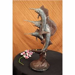SIGNED MARIUS COLLECTORS EDITION SWORD FISH SEA OCEAN BRONZE STATUE