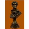 Image 2 : Roman Politician General Mark Anthony Bronze Sculpture Bust Marble Base Figurine