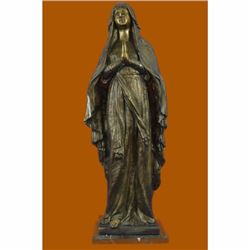 BRONZE SCULPTURE VIRGIN MARY HOLY STATUE