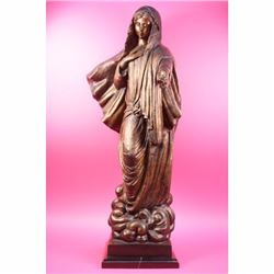 BRONZE SCULPTURE VIRGIN MARY HOLY STATUE