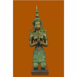 Bronze Buddhist Statues in Namaste and kneeling position known as Teppanom