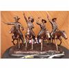 Image 1 : FREDERIC REMINGTON FOUR COWBOY W/ GUN OLD WEST BRONZE SCULPTURE EXTRA
