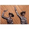 Image 3 : FREDERIC REMINGTON FOUR COWBOY W/ GUN OLD WEST BRONZE SCULPTURE EXTRA