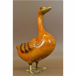 Large Moigniez Garden Pool Home Decor Duck Bird Bronze Sculpture Statue Figure