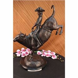 Wild American Classic West Cowboy Sculpture By Remington Bronze Marble Figurine