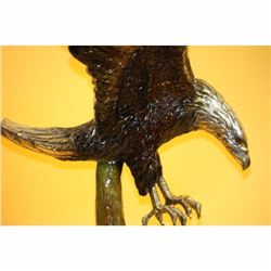 31 TALL ART DECO EAGLE MOIGNIEZ BRONZE SCULPTURE HAWK