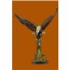 Image 1 : Multi Color Patina Extra Large American Eagle Bronze Sculpture Marble Base SALE