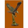 Image 2 : Multi Color Patina Extra Large American Eagle Bronze Sculpture Marble Base SALE