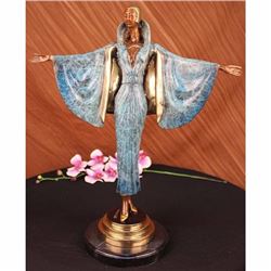 Fashion Runway Designer Bronze Sculpture Art Nouveau Deco Figurine