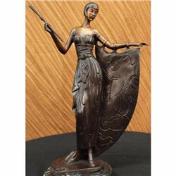 Hot Cast Bronze on Marble Base Art Deco Nude Dancer Actress Statue Sculpture Art