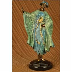 Special Patina Rare Japanese Style High Class Woman Bronze Sculpture Art Deco