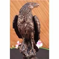 Flying Fishing Bald Eagle Military Art American Patriotic Bronze Marble Statue