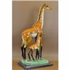 Image 1 : SIGNED MARIUS LIMITED EDITION FEMALE GIRAFFE WITH BABY BRONZE SCULPTURE FIGURINE