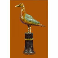 LIMITED EDITION GORGEOUS SEAGULL BRONZE SCULPTURE ON MARBLE BASE FIGURE