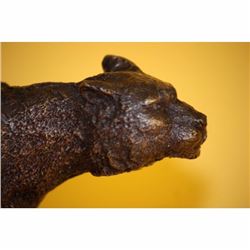 SIGNED STALKING PUMA PANTHER BRONZE SCULPTURE