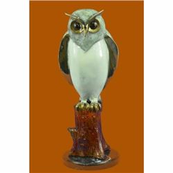 Limited Edition Original Marius Screech Owl Bird Bronze Sculpture Marble Statue