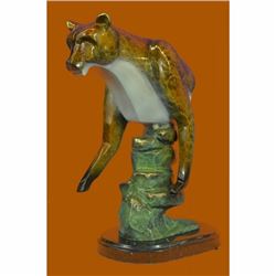 Sign Original Limited Edition Marius Cougar Mountain Lion Bust Bronze Sculpture