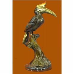 Art Deco Special Patina Limited Edition Heron Bird Bronze Sculpture Figurine Art