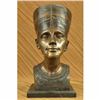 Image 3 : VINTAGE EGYPTIAN BRONZE SPELTER QUEEN NEFERTITI STATUE BUST ART SECO HOT CAST NR
