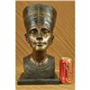 Image 4 : VINTAGE EGYPTIAN BRONZE SPELTER QUEEN NEFERTITI STATUE BUST ART SECO HOT CAST NR