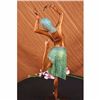 Image 5 : HND MADE REAL BRONZE MULTI COLOR GRACEFUL DANCER STATUE
