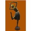 Image 3 : ART DECO NOUVEAU DANCER SIGNED CHIPARUS 100% PURE HOTCAST BRONZE FIGURE 50 TALL