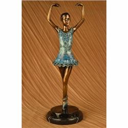 VINTAGE BRONZE METAL BALLERINA FIGURAL STANDING POSING DANCE STATUE SCULPTURE