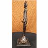 Image 2 : Signed Native American Indian Girl Bronze Sculpture Figure Statue Figurine Decor