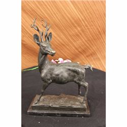 Hunter Prize Game Hunting Buck Stag Bronze Statue Figure