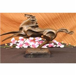 SIGNED MILO MUSTANG HORSE BRONZE SCULPTURE STATUE ABSTRACT FIGURE