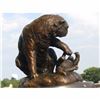 Image 5 : VINTAGE LION WITH CUB BRONZE STATUE