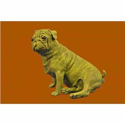 PUG (SITTING): HOT-CAST BRONZE FIGURINE 4.5 INS LONG SCULPTURE FIGURE DECOR SALE