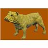 Image 1 : Signed Original Milo English Bulldog Dog Pet Bronze Sculpture Yellow Patina Gift