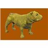 Image 2 : Signed Original Milo English Bulldog Dog Pet Bronze Sculpture Yellow Patina Gift