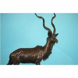 ELK BUCK HUNTER HUNTING SCULPTURE STAG SIGNED MILO ART