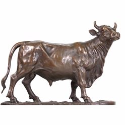 ISIDORE BONHEUR SIGNED STOCK MARKET BULL COW STATUE