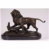 Image 1 : ART DECO LION ATTACKING CROCODILE BRONZE STATUE