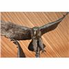 Image 3 : HUGE MILO FIGHTING EAGLES BRONZE SCULPTURE STATUE ON MARBLE BASE FIGURINE