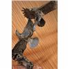 Image 5 : HUGE MILO FIGHTING EAGLES BRONZE SCULPTURE STATUE ON MARBLE BASE FIGURINE