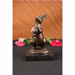 EASTER BUNNY SIGNED MILO BRONZE SCULPTURE